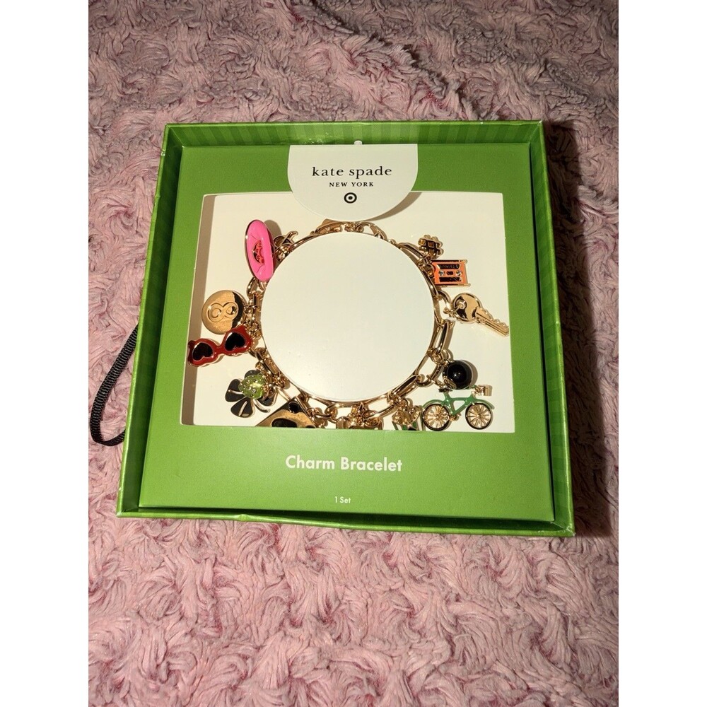 Kate Spade New York x Target Novelty Chunky Charm Bracelet Link Gold Tone Fun